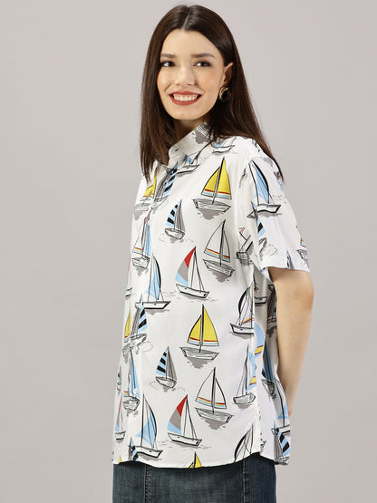 Nautical Odyssey Half-Sleeve Casual Shirt