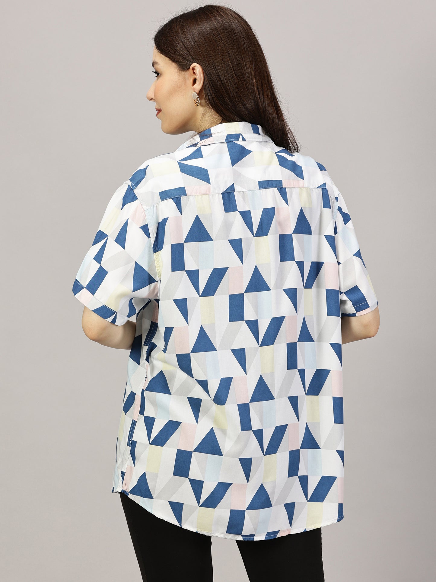 Minimalist Geometry Half-Sleeve Shirt