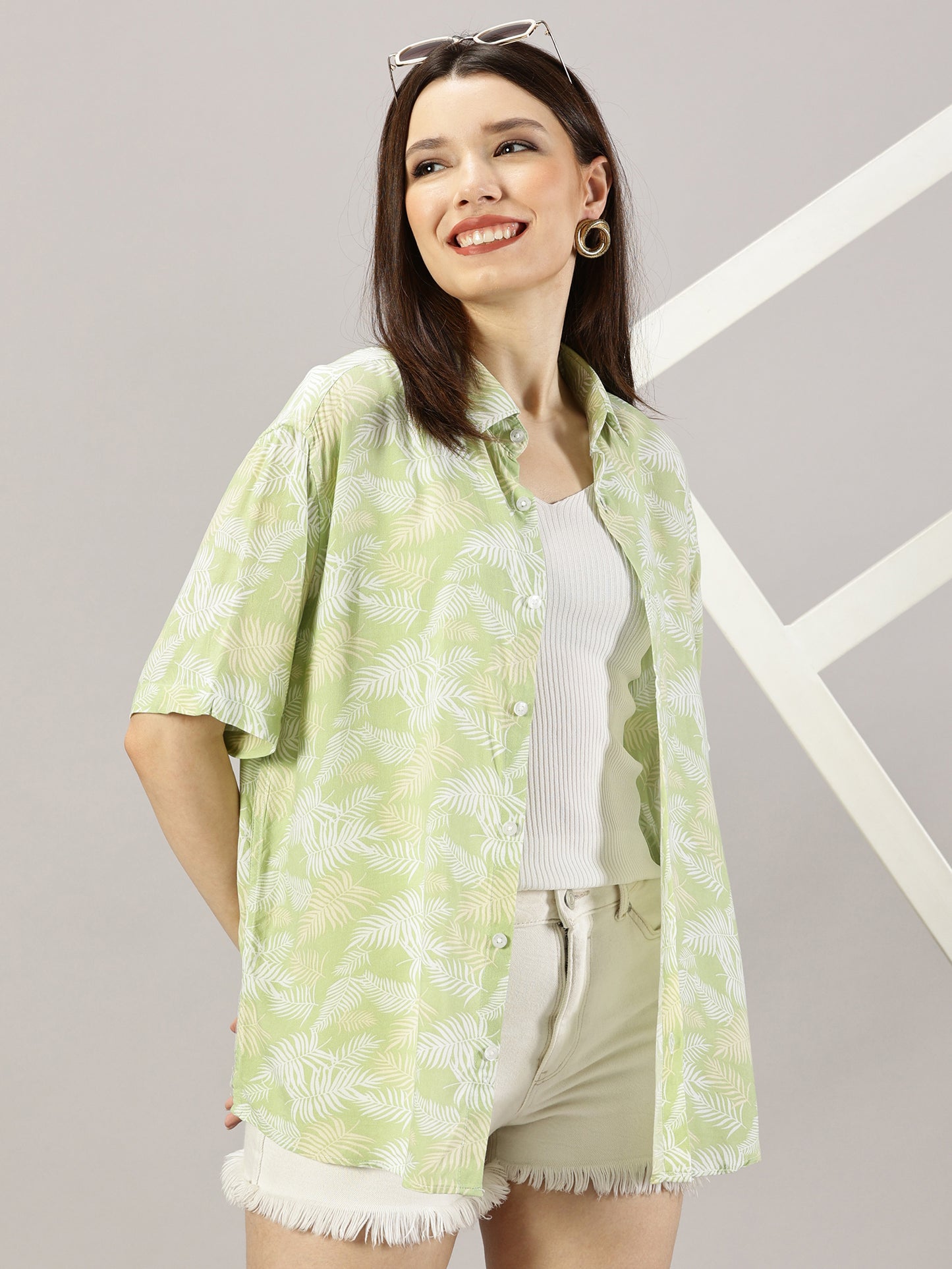 Green Botanics Half-Sleeve Casual Shirt