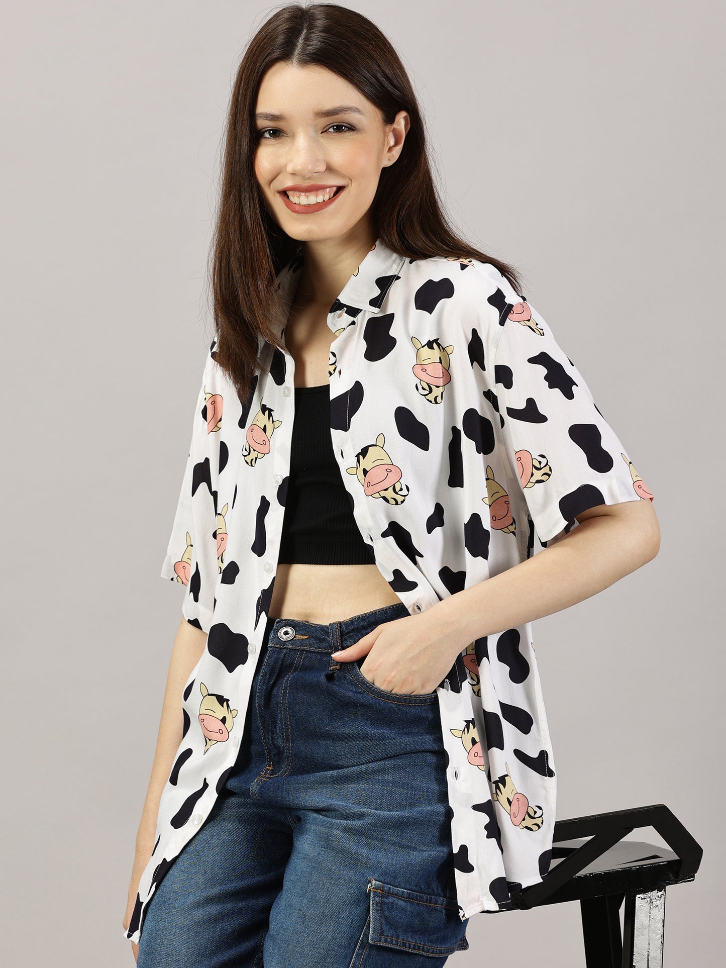 Moo-velous Half-Sleeve Casual Shirt