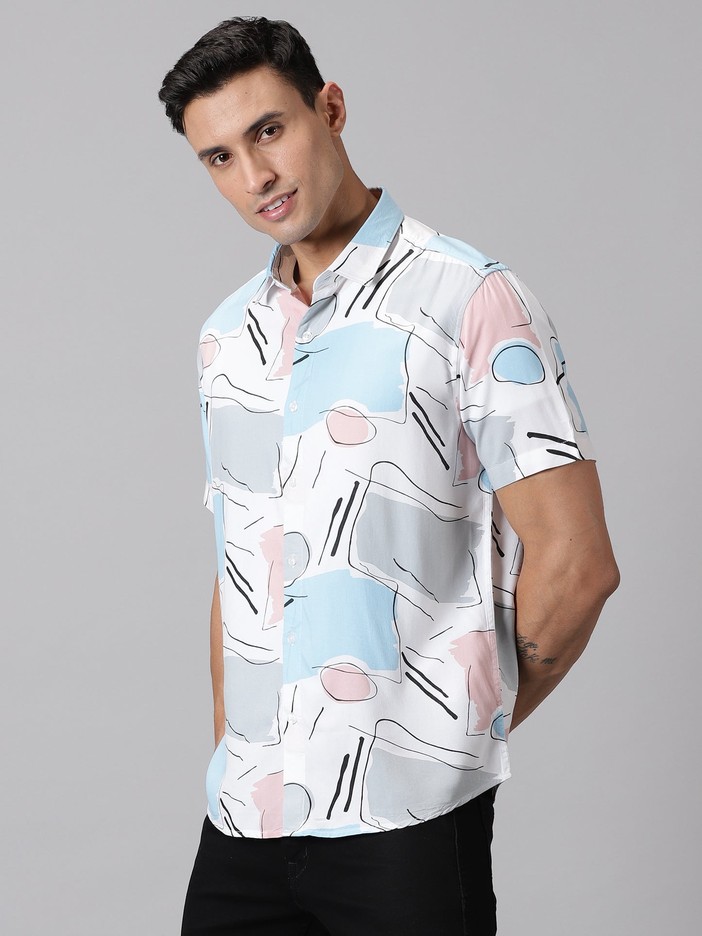 GeoMatrix Half-Sleeve Casual Shirt